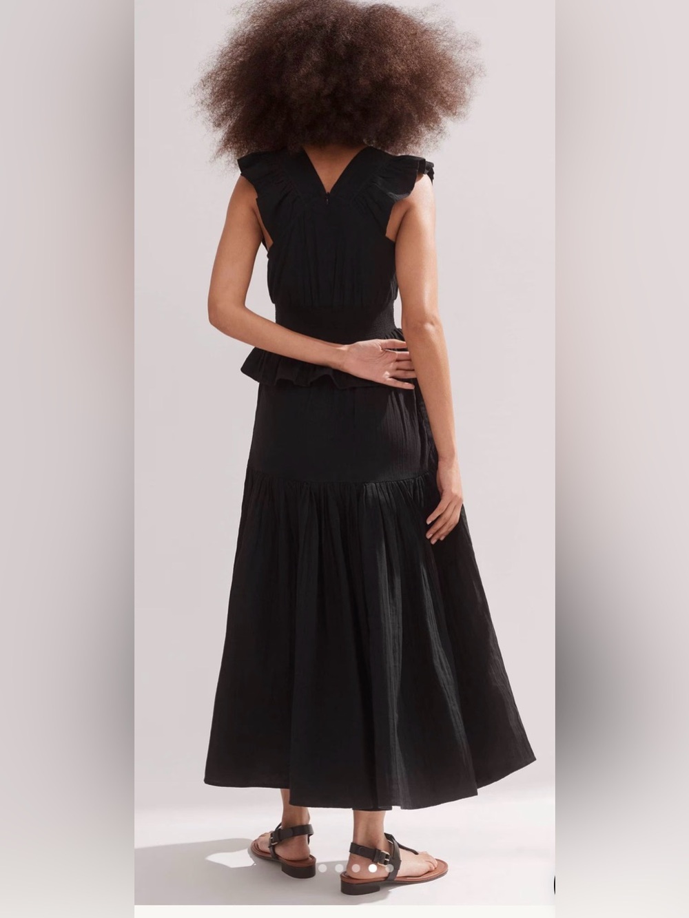 ME+EM Black Cheesecloth Maxi Dress size 2 - Picture 5 of 13